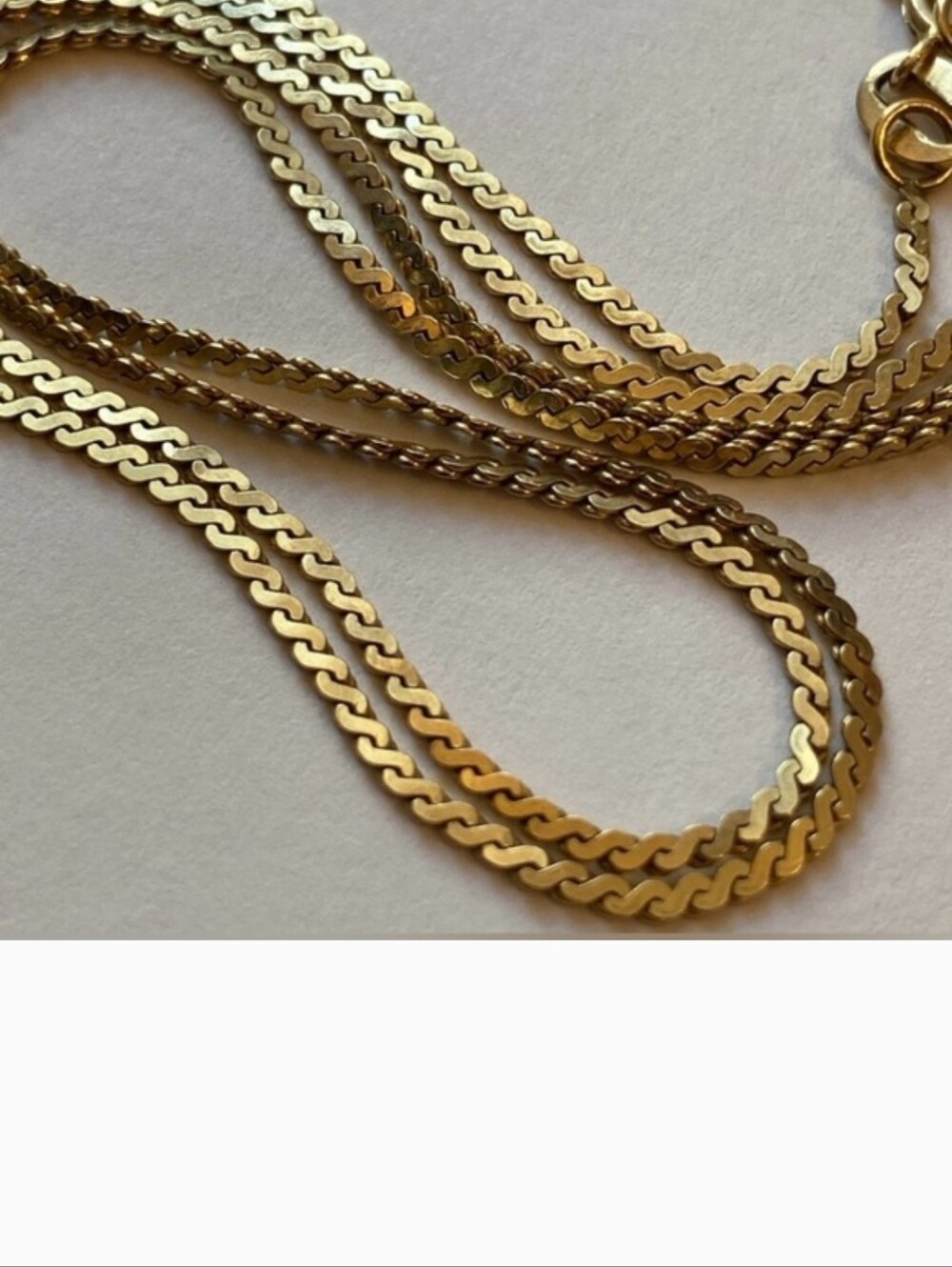 Women’s Serpentine Flat Curb Chain Necklace - 14k Solid Gold - Picture 6 of 11